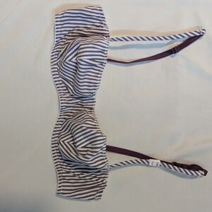 PINK Victoria's Secret Purple and White Striped Bikini Top